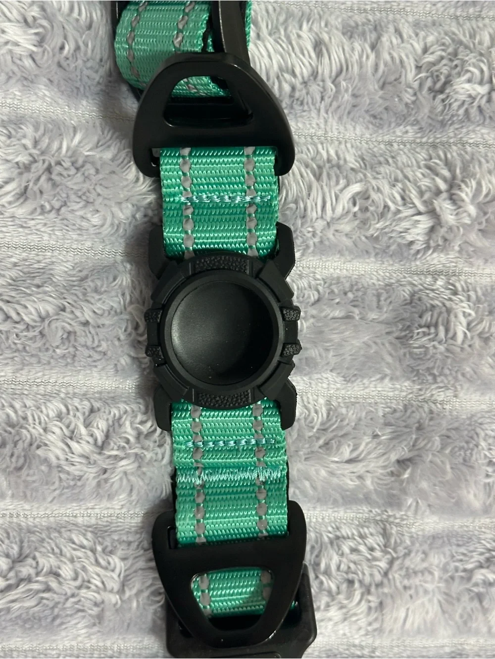 Adjustable Green Nylon Dog Collar with Quick-Release Buckle